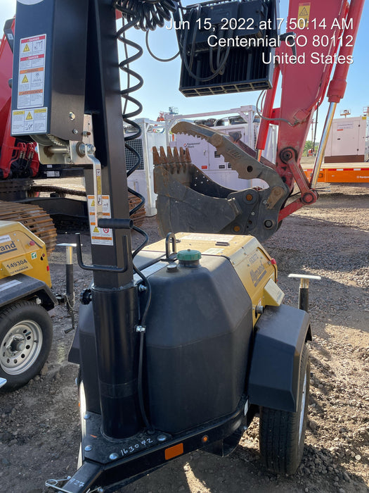 2021 Allmand NLV3GR (4) LED Light Fixture 350W, 23' Vertical Mast, 3kW Prime, Towable, Deep Sea L401, Leveling Jacks, Yanmar T4F 5.8hp