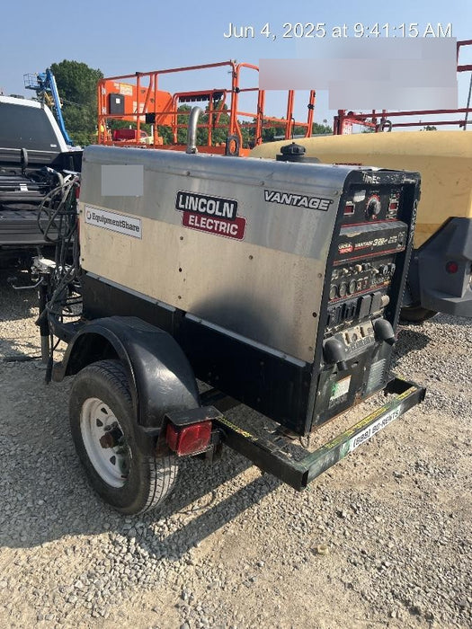2019 Lincoln Electric Vantage 322 Welder Ready-Pak 3, Two wheel trailer, Fender and Light kit, Cable Rack