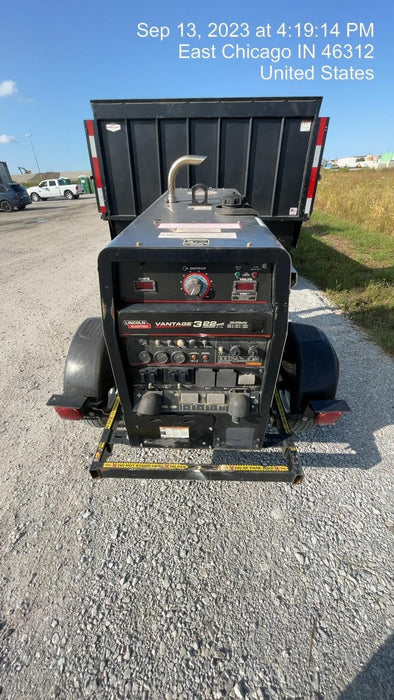2019 Lincoln Electric Vantage 322 Welder Ready-Pak 3, Two wheel trailer, Fender and Light kit, Cable Rack