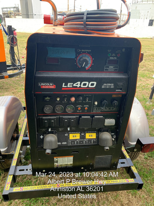 2022 Lincoln Electric LE400 Kubota V1505, Trlr, Cable Rack, Light Kit, ES Decals, T3