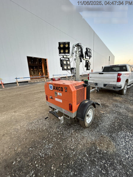 2024 Wanco WLTT-4MM4K Diesel, Mitsubishi L2E, 9.0HP @1800 rpm, Deep Sea Controller, Shore Power Plug, Auto Start, (4) 350W LED Floodlights, 4kW Generator, 60 Gal Fuel Tank, 2" Ball, T3