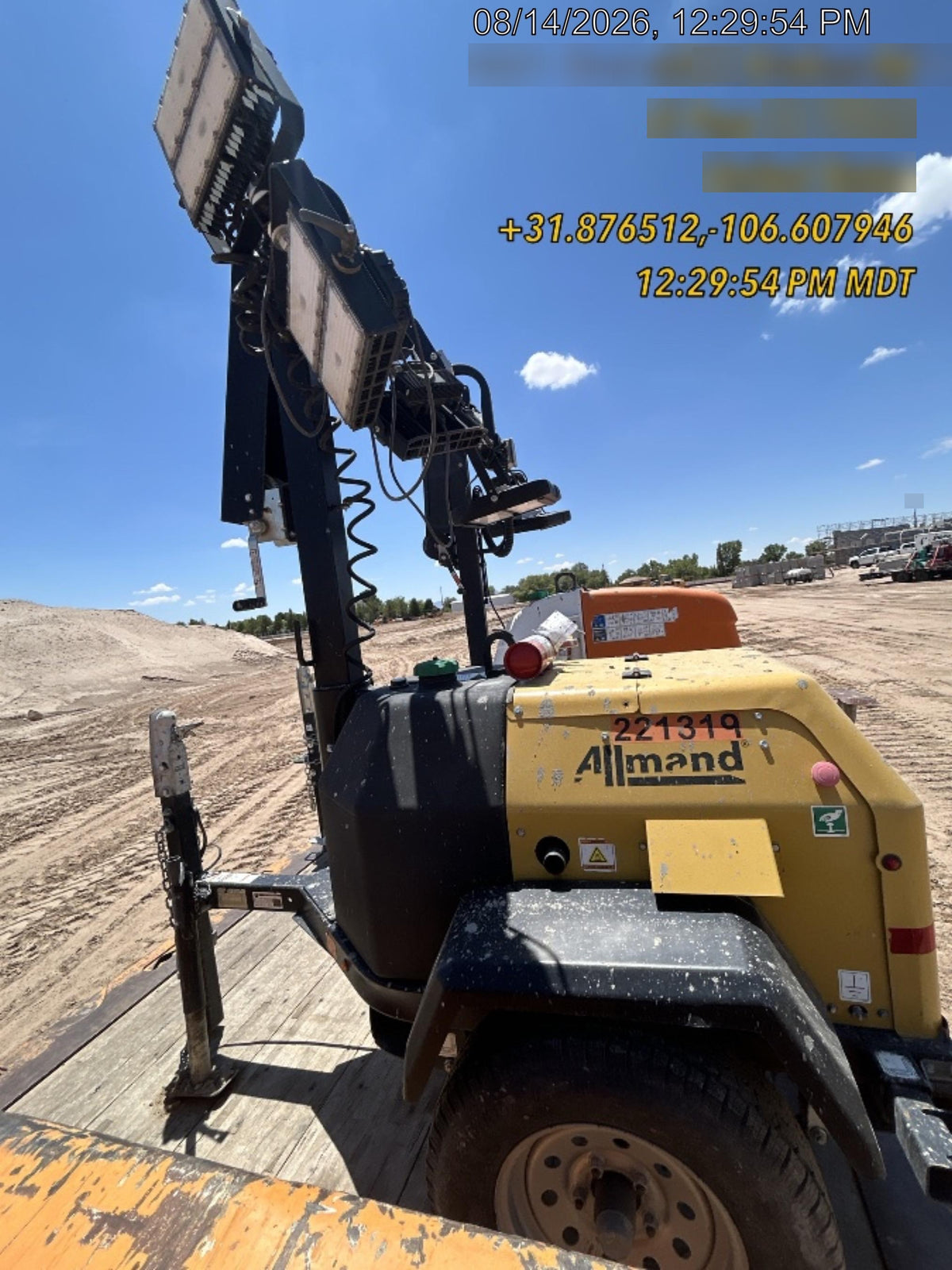 2022 Allmand NLV3GR (4) LED Light Fixture 350W, 23' Vertical Mast, 3kW Prime, Towable, Deep Sea L401, Leveling Jacks, Yanmar T4F 5.8hp