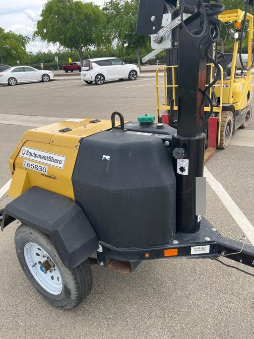 2021 Allmand NLV3GR (4) LED Light Fixture 350W, 23' Vertical Mast, 3kW Prime, Towable, Deep Sea L401, Leveling Jacks, Yanmar T4F 5.8hp