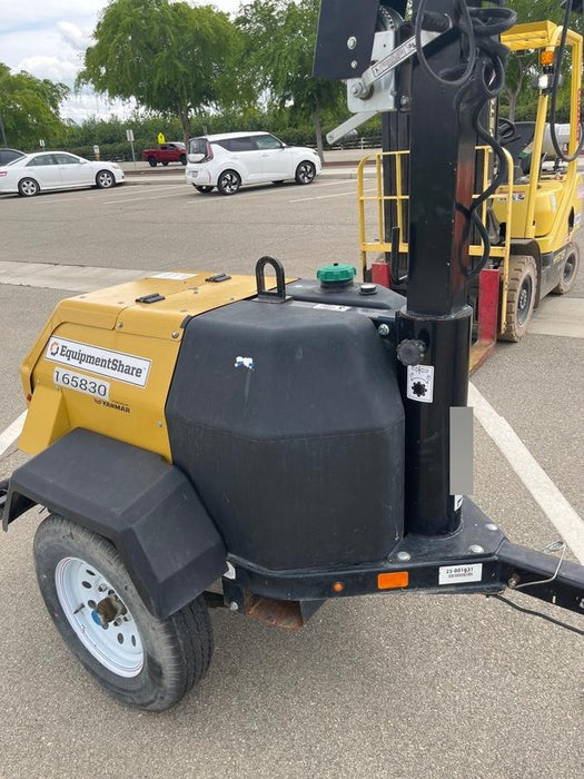 2021 Allmand NLV3GR (4) LED Light Fixture 350W, 23' Vertical Mast, 3kW Prime, Towable, Deep Sea L401, Leveling Jacks, Yanmar T4F 5.8hp