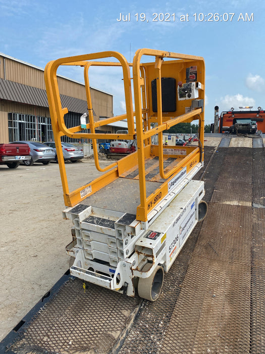 Custom Equipment HB-1430 <ul>
 <li>Hy-Brid Scissor Lift</li>
  <li>Platform capacity up to 670 lbs.</li>
  <li>Working height up to 20 ft</li>
  <li>Weighs under 1,700 lbs.</li>
  <li>Non-marking wheels </li>
</ul>