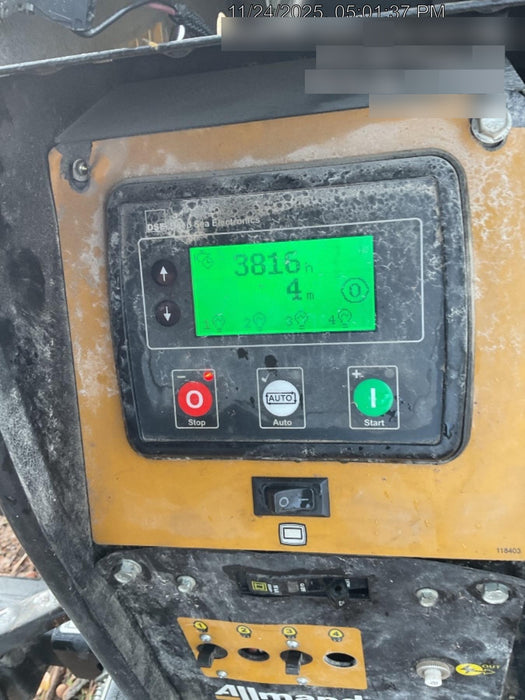 2022 Allmand NLV3GR (4) LED Light Fixture 350W, 23' Vertical Mast, 3kW Prime, Towable, Deep Sea L401, Leveling Jacks, Yanmar T4F 5.8hp