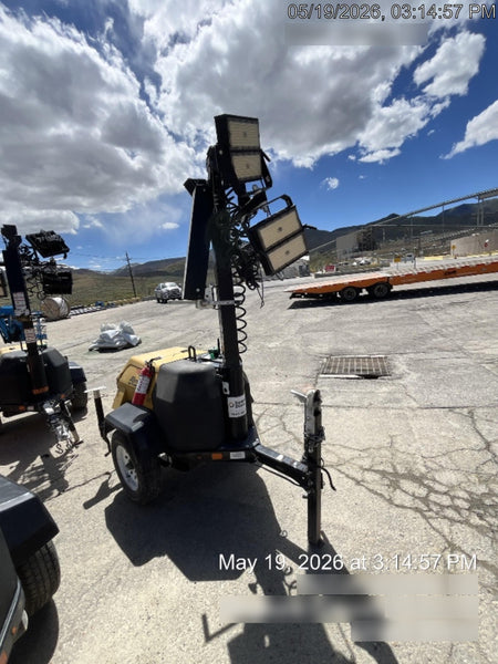 2021 Allmand NLV3GR (4) LED Light Fixture 350W, 23' Vertical Mast, 3kW Prime, Towable, Deep Sea L401, Leveling Jacks, Yanmar T4F 5.8hp