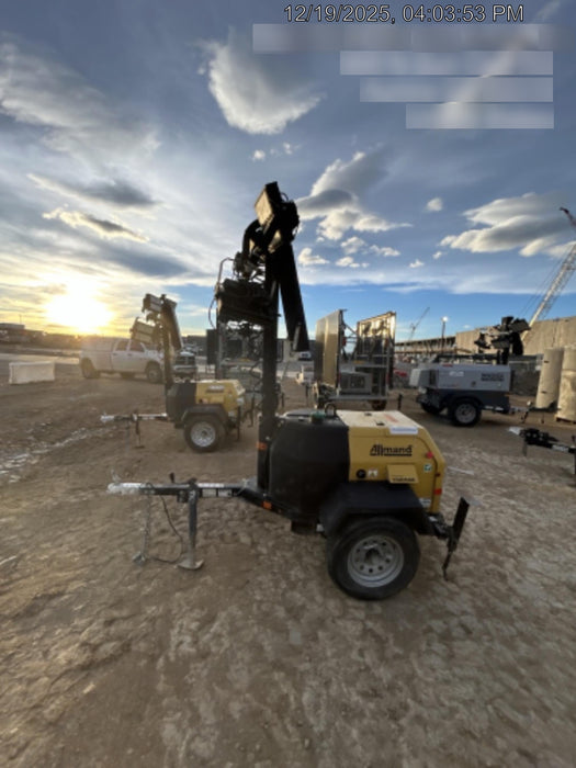 2022 Allmand NLV3GR (4) LED Light Fixture 350W, 23' Vertical Mast, 3kW Prime, Towable, ES Decals, T3