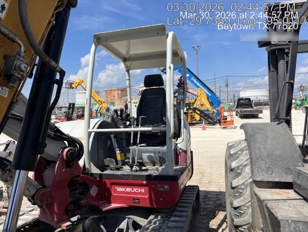2019 Takeuchi TB260 Canopy, Standard Blade, Auxiliary hydraulics w/Manual QC, Hydraulic thumb, 12" ,18", 24" Bucket