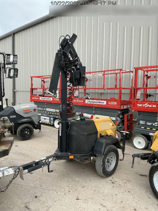 Allmand NLV3GR (4) LED Light Fixture 350W, 23' Vertical Mast, 3kW Prime, Towable, Deep Sea L401, Leveling Jacks, Yanmar T4F 5.8hp