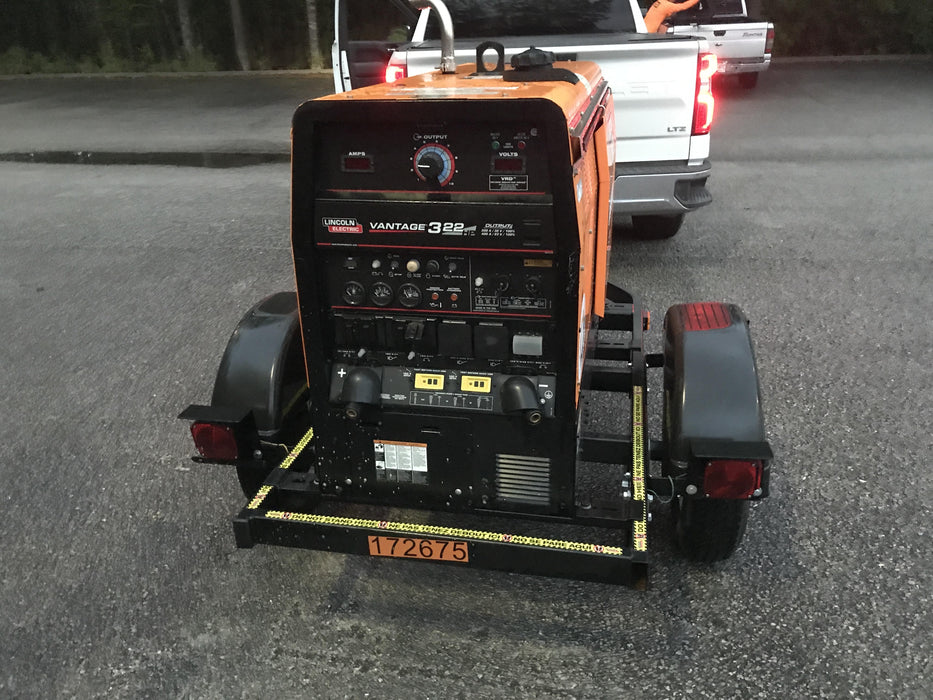 2021 Lincoln Electric Vantage 322 Vantage 322 Ready Pak 3 w/ Decals, ORANGE (includes trailer, cable rack, fender light kit) NO Telematics