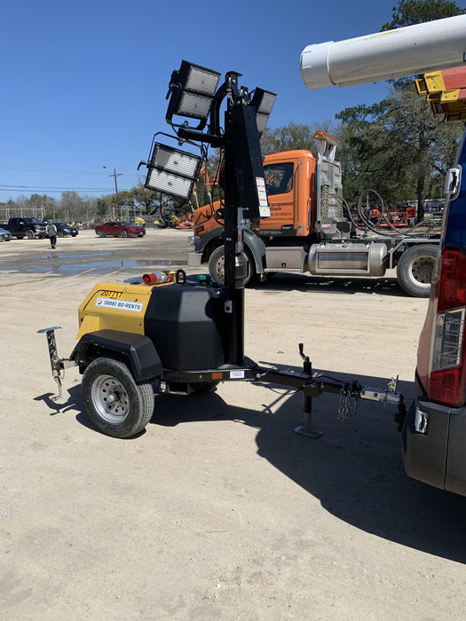 2022 Allmand NLV3GR (4) LED Light Fixture 350W, 23' Vertical Mast, 3kW Prime, Towable, Deep Sea L401, Leveling Jacks, Yanmar T4F 5.8hp