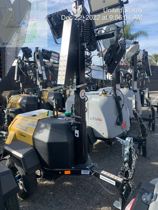 2022 Allmand NLV3GR (4) LED Light Fixture 350W, 23' Vertical Mast, 3kW Prime, Towable, ES Decals, T3