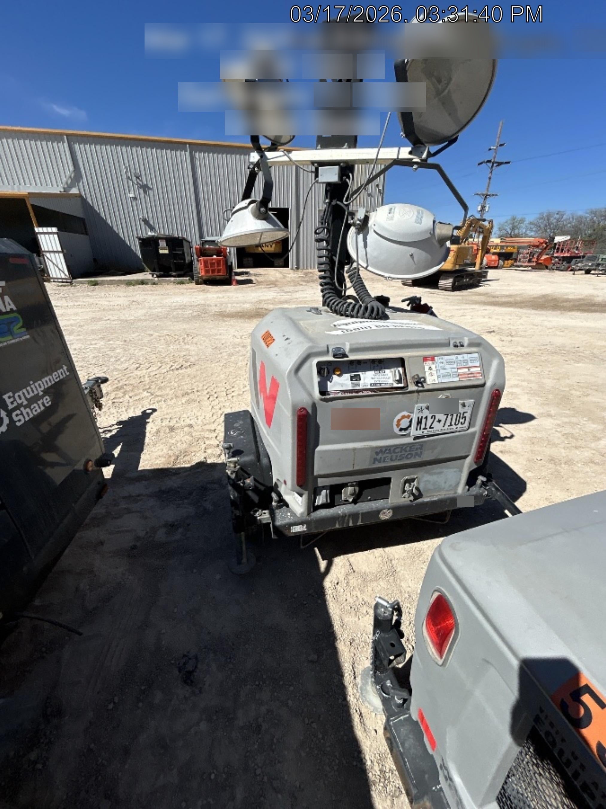 2018 Wacker Neuson LTV6K-MH Wacker Neuson LTV6K Towable Light Tower