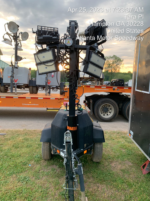 2021 Allmand NLV3GR (4) LED Light Fixture 350W, 23' Vertical Mast, 3kW Prime, Towable, Deep Sea L401, Leveling Jacks, Yanmar T4F 5.8hp