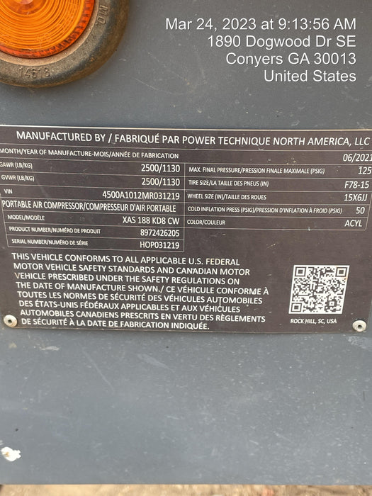 2021 ATLAS COPCO XAS188 CWK