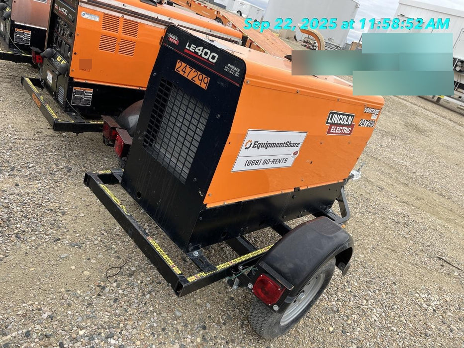 2022 Lincoln Electric LE400 Kubota V1505, Trlr, Cable Rack, Light Kit, ES Decals, T3