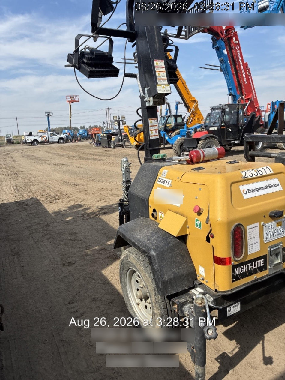 2022 Allmand NLV3GR (4) LED Light Fixture 350W, 23' Vertical Mast, 3kW Prime, Towable, Deep Sea L401, Leveling Jacks, Yanmar T4F 5.8hp