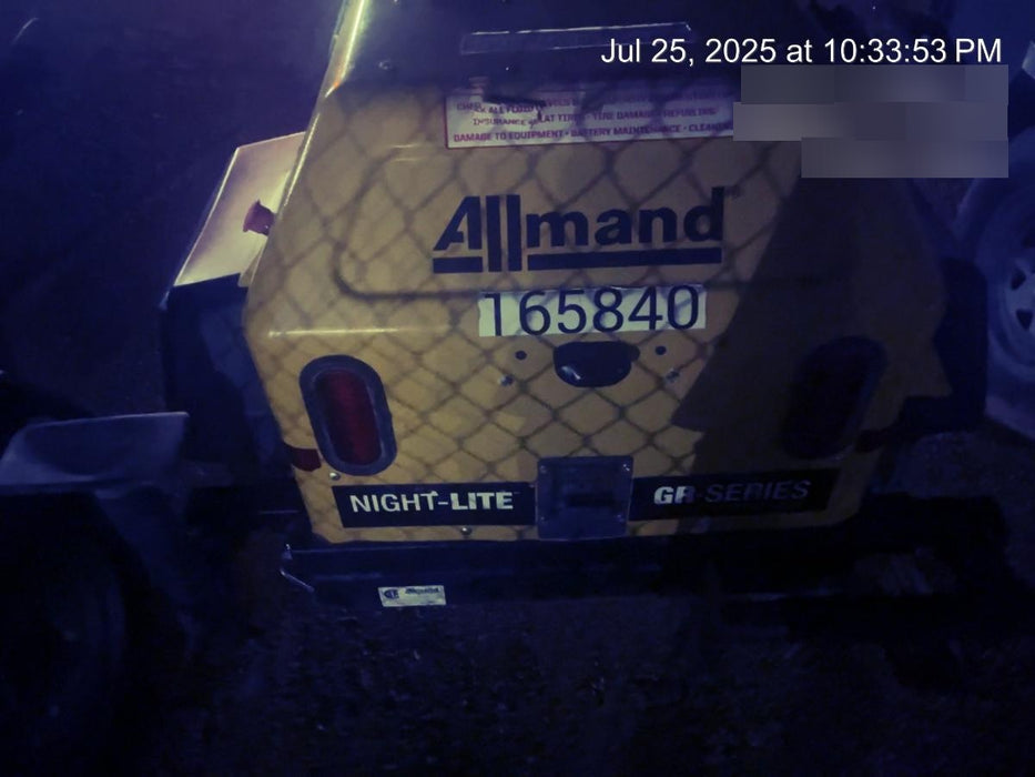 2022 Allmand NLV3GR (4) LED Light Fixture 350W, 23' Vertical Mast, 3kW Prime, Towable, ES Decals, T3