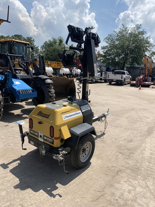 2022 Allmand NLV3GR (4) LED Light Fixture 350W, 23' Vertical Mast, 3kW Prime, Towable, Deep Sea L401, Leveling Jacks, Yanmar T4F 5.8hp