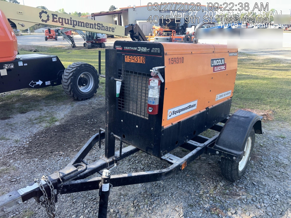 2021 Lincoln Electric Vantage 322 Vantage 322 Ready Pak 3 w/ Decals, ORANGE (includes trailer, cable rack, fender light kit) NO Telematics
