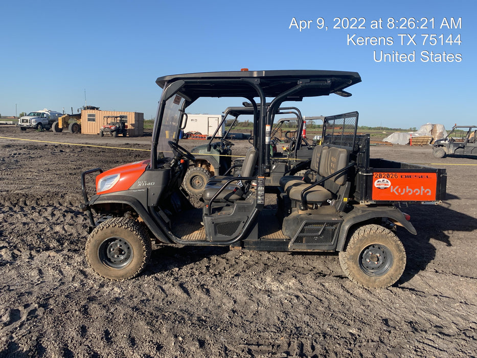 2022 Kubota RTV-X1140W-H Plastic Canopy, Windshield Acrylic Clear, LED Strobe Light, Wire Harness Kit, Back up Alarm
