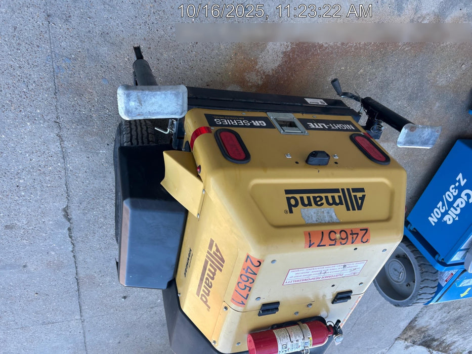 2022 Allmand NLV3GR (4) LED Light Fixture 350W, 23' Vertical Mast, 3kW Prime, Towable