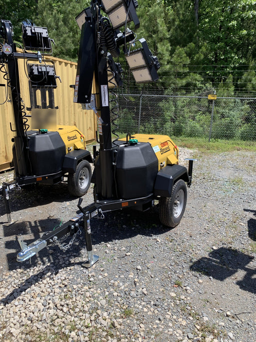 2022 Allmand NLV3GR (4) LED Light Fixture 350W, 23' Vertical Mast, 3kW Prime, Towable, Deep Sea L401, Leveling Jacks, Yanmar T4F 5.8hp