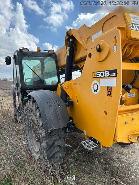 2020 JCB 509-42 Cab/Heat/Air, Solid Tires, Work Lights, Beacon, Aux Hydraulics, Back up Alarm, Lifting Eye, ES Decals