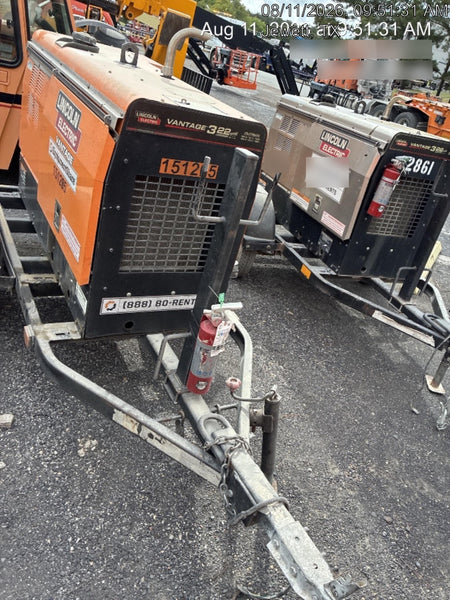 2021 Lincoln Electric Vantage 322 Vantage 322 Ready Pak 3 w/ Telematics & Decals, ORANGE (includes trailer, cable rack, fender light kit)