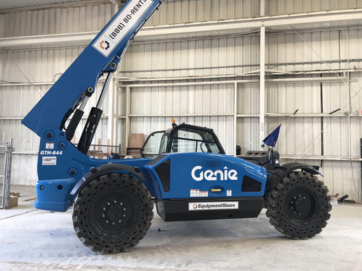 2019 Genie GTH-844 Cab/Heat/AC, Solid RT Tires, LED Work Lights, Beacon 60" QA Carriage, 48" Forks