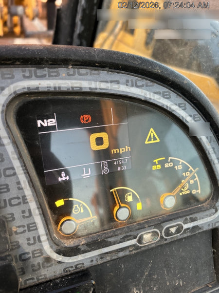2019 JCB 510-56 Open ROPS, 74 HP, Solid Tires, Worklights, Beacon, Aux Hydraulics, Lifting Eye w/72" Carriage/60" Forks