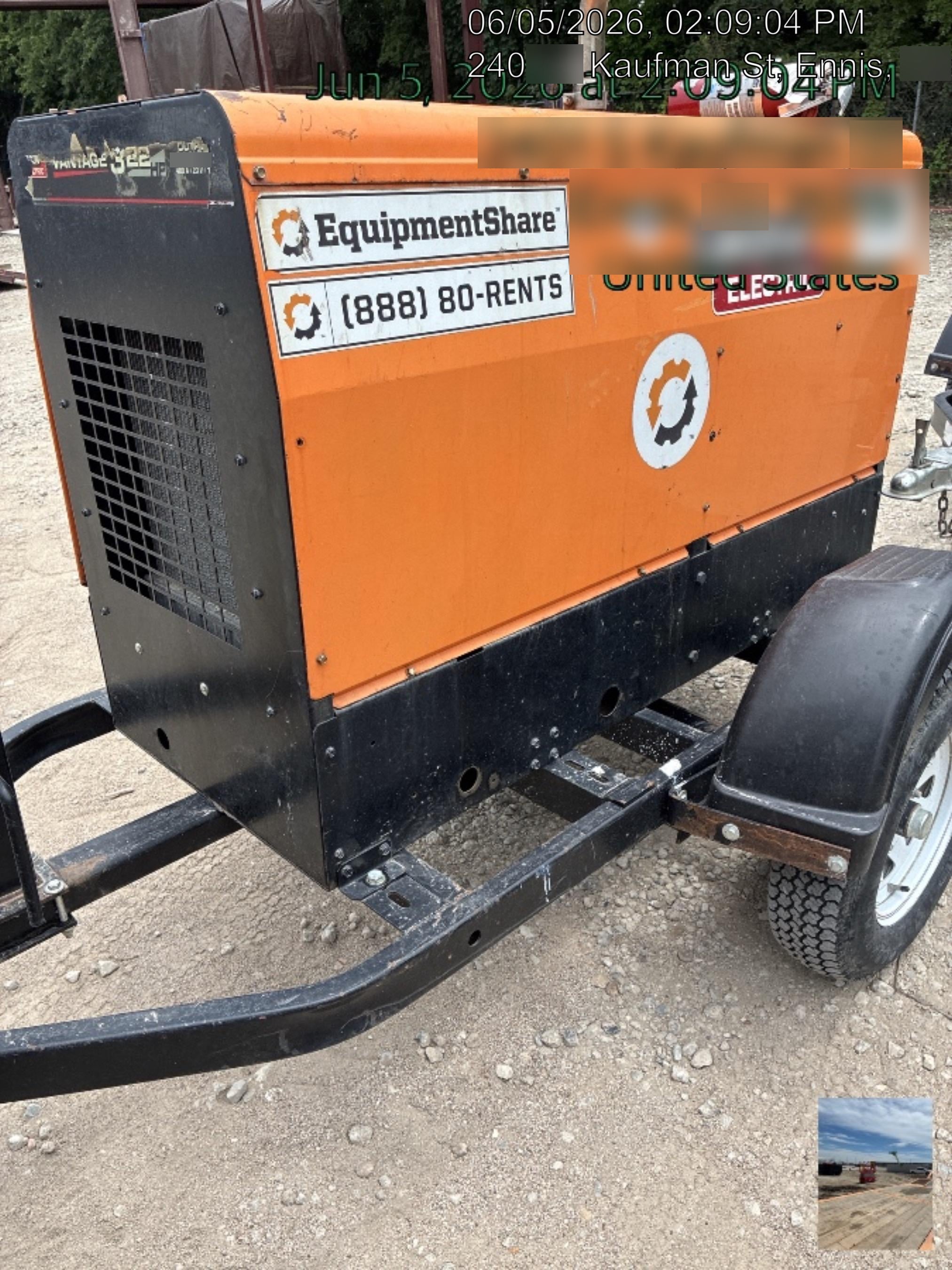 2021 Lincoln Electric Vantage 322 Vantage 322 Ready Pak 3 w/ Decals, ORANGE (includes trailer, cable rack, fender light kit) NO Telematics