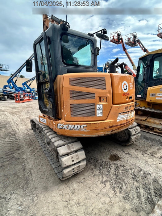 2017 Case CX80C CLOSED CAB, A/C,RUBBER TRACKS PADS,7'-2" ARM,THUMB