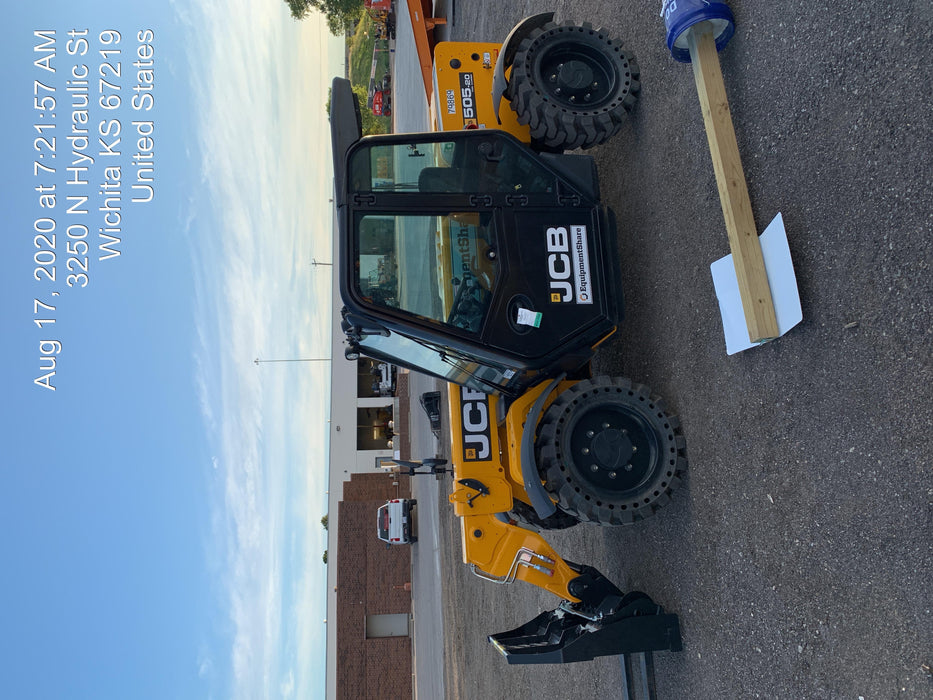 2020 JCB 505-20TC Cab/Heat/Air, Solid Tires, Work Lights, Beacon, Aux Hydraulics, Back up Alarm, ES Decals
