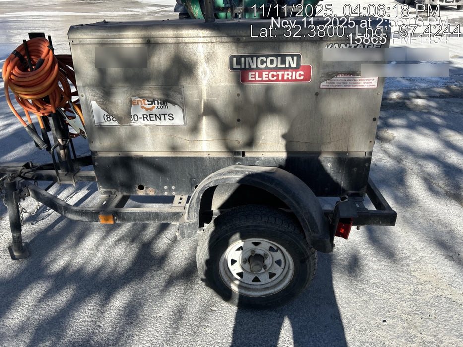 2018 Lincoln Electric Vantage 322 Lincoln Vantage 322 Welder Ready Pak 3 - Vantage 322, Trailer, Fender and light kit, Cable rack