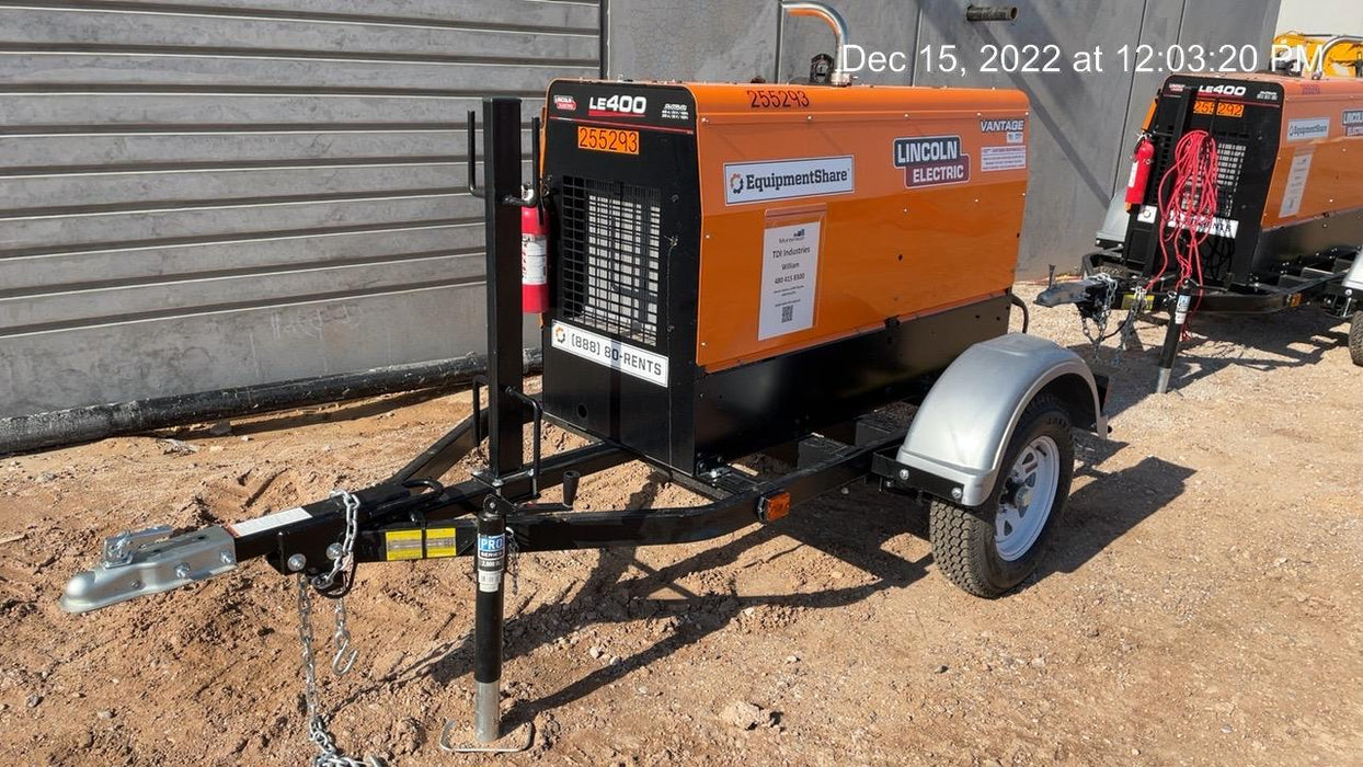 2022 Lincoln Electric LE400 Kubota V1505, Trlr, Cable Rack, Light Kit, ES Decals, T3