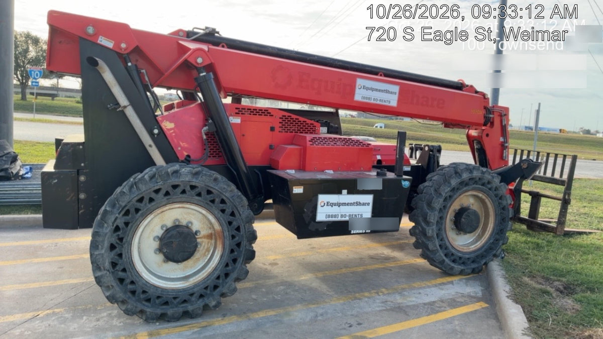 2019 Manitou MTA10055 Cab/Heat/Air, 120 HP, Solid Tires, Work Lights, Lift Hook, Auxiliary Hydraulics w/66" Carriage and 60" Forks
