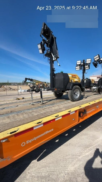 2022 Allmand NLV3GR (4) LED Light Fixture 350W, 23' Vertical Mast, 3kW Prime, Towable, Deep Sea L401, Leveling Jacks, Yanmar T4F 5.8hp