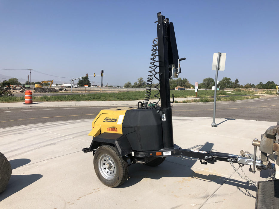 2021 Allmand NLV3GR (4) LED Light Fixture 350W, 23' Vertical Mast, 3kW Prime, Towable, Deep Sea L401, Leveling Jacks, Yanmar T4F 5.8hp