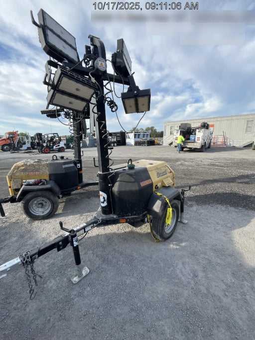 2022 Allmand NLV3GR (4) LED Light Fixture 350W, 23' Vertical Mast, 3kW Prime, Towable, ES Decals, T3