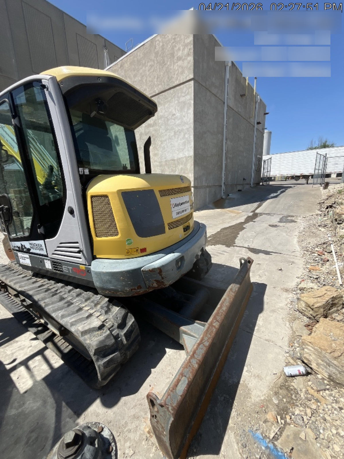 Wacker Neuson ET90 Cab, Long Dipperstick, Track, Bucket