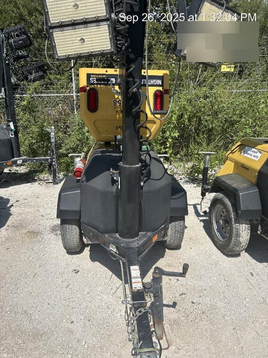 2022 Allmand NLV3GR (4) LED Light Fixture 350W, 23' Vertical Mast, 3kW Prime, Towable, Deep Sea L401, Leveling Jacks, Yanmar T4F 5.8hp