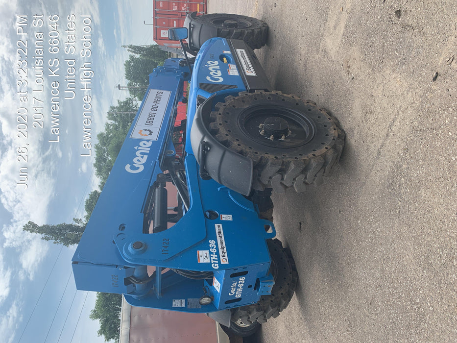 2018 Genie GTH-636 Genie GTH-636 w/Open ROPS, Solid Tires, beacon/work lights, 48" carriage/forks