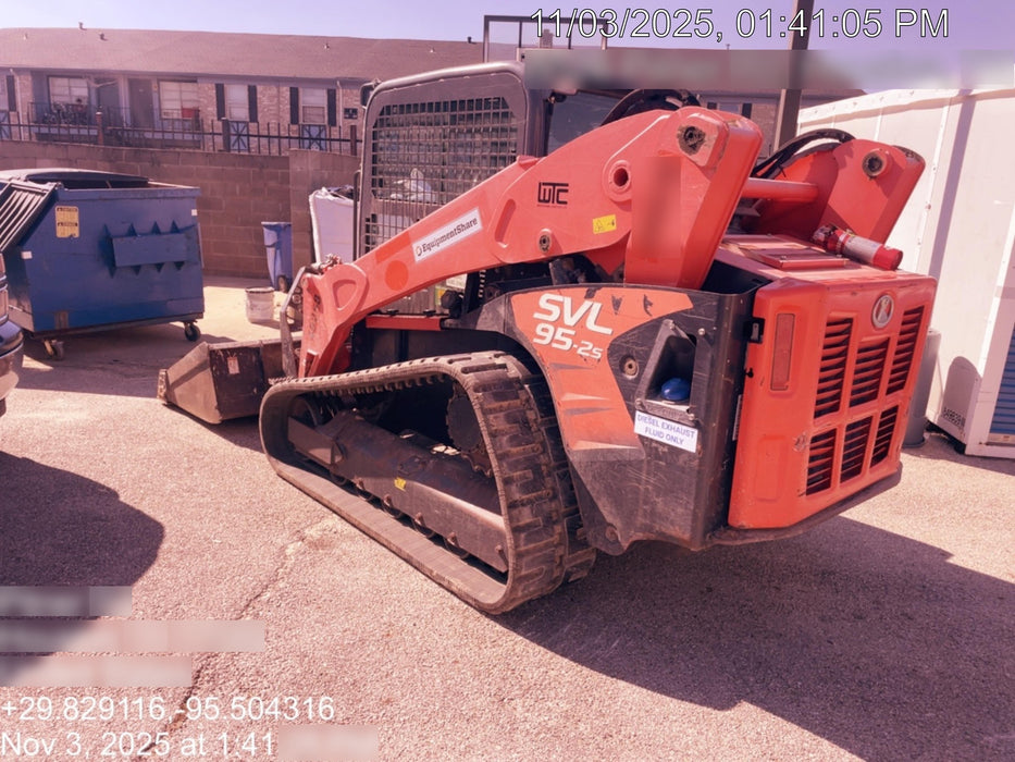 2019 Kubota SVL95-2S Cab/Heat/Air, Standard Tracks, Standard Flow w/Manual QC, 80" HD Bucket w/ Smooth Cutting Edge