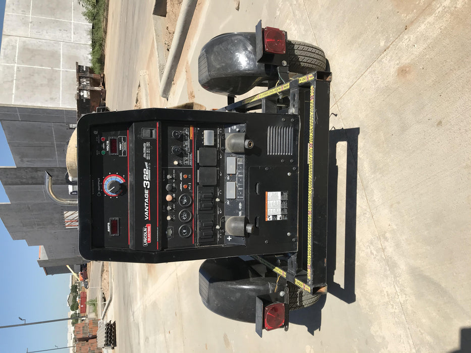 2019 Lincoln Electric Vantage 322 Ready-Pak 3, Two Wheel Trailer, Fender and Light Kit, Cable Rack