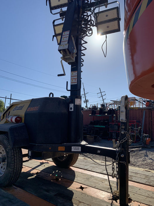 Allmand NLV3GR (4) LED Light Fixture 350W, 23' Vertical Mast, 3kW Prime, Towable, Deep Sea L401, Leveling Jacks, Yanmar T4F 5.8hp