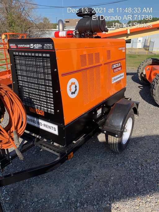 2021 Lincoln Electric Vantage 549X Ready Pak 3, ORANGE (includes trailer, cable rack, fender light kit)