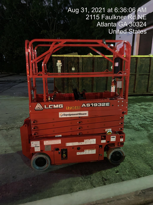 2021 Lgmg AS1932E Electric Drive, Solid Non Marking Tires, Dual Beacons