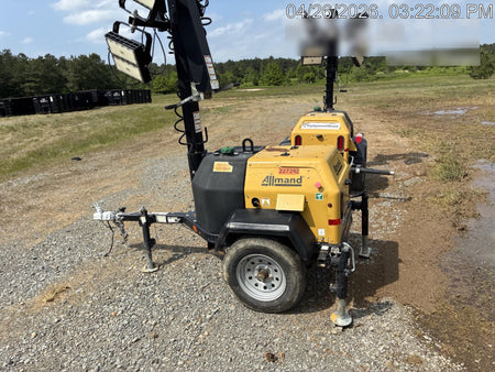 2022 Allmand NLV3GR (4) LED Light Fixture 350W, 23' Vertical Mast, 3kW Prime, Towable, Deep Sea L401, Leveling Jacks, Yanmar T4F 5.8hp